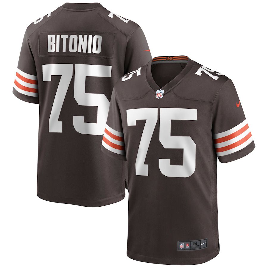 Men Cleveland Browns 75 Joel Bitonio Nike Brown Game NFL Jersey